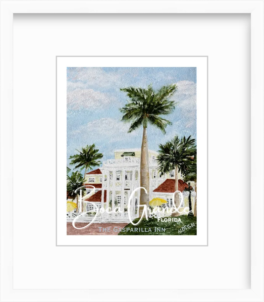 Florida Boca Grande Gasparilla Inn Art Poster Style Giclee Travel Print