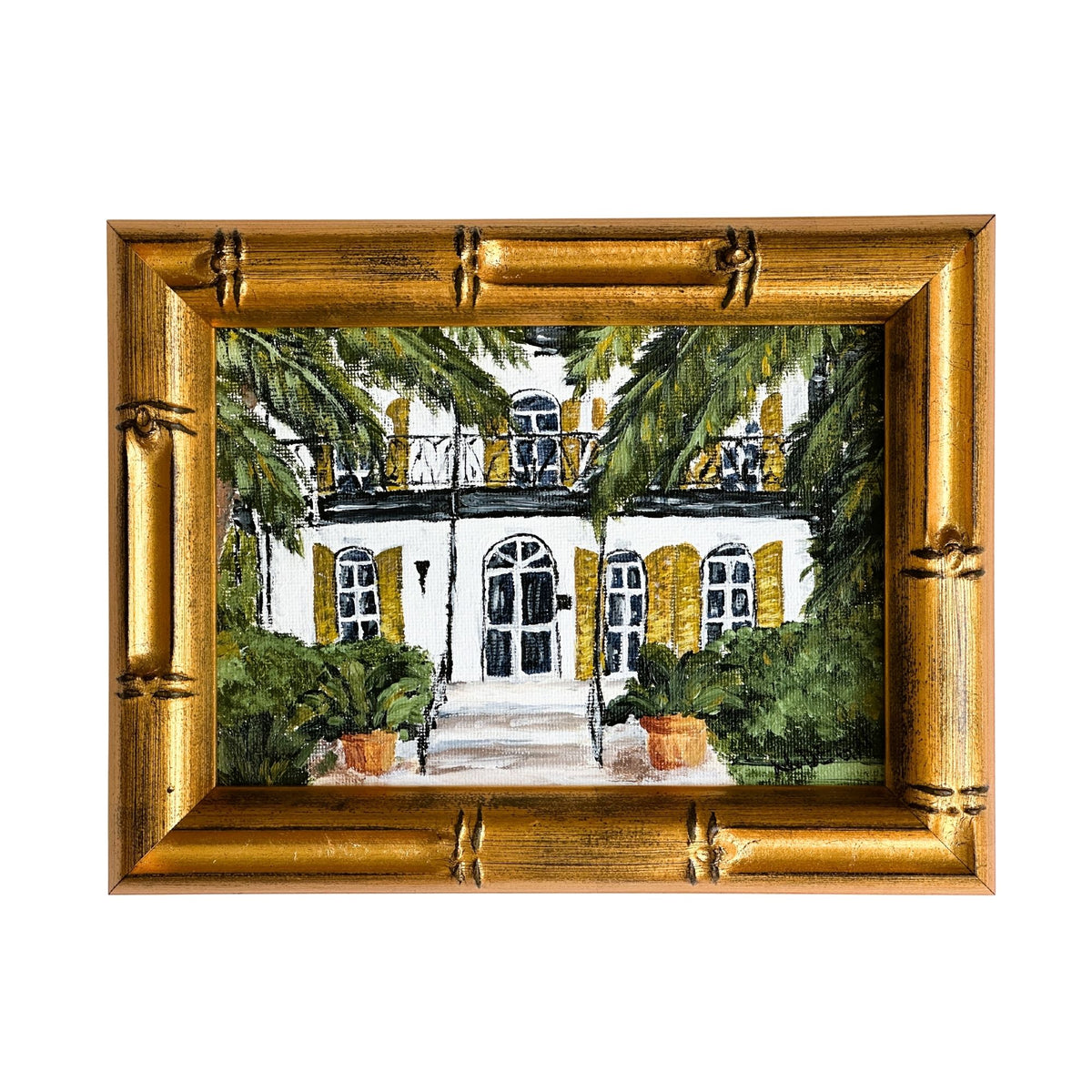 Florida Key West Hemingway's House Painting by Nikki Degn 5x7 inches Acrylic on Canvas Solid Wood Framed
