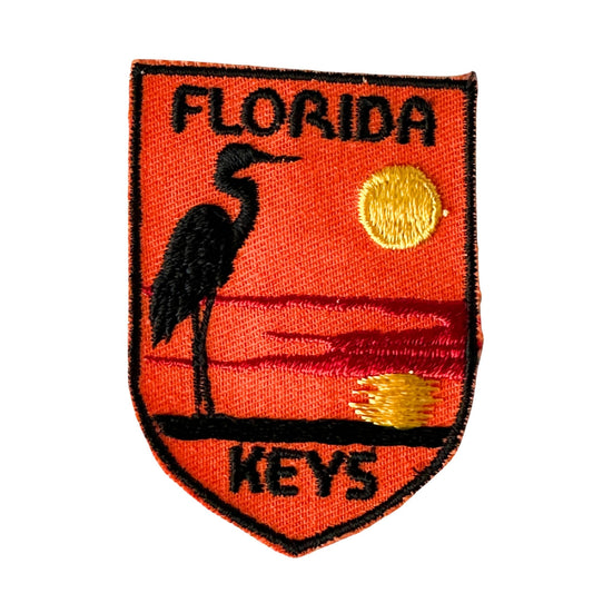 Florida Keys Sunset Heron Bird Vintage Patch