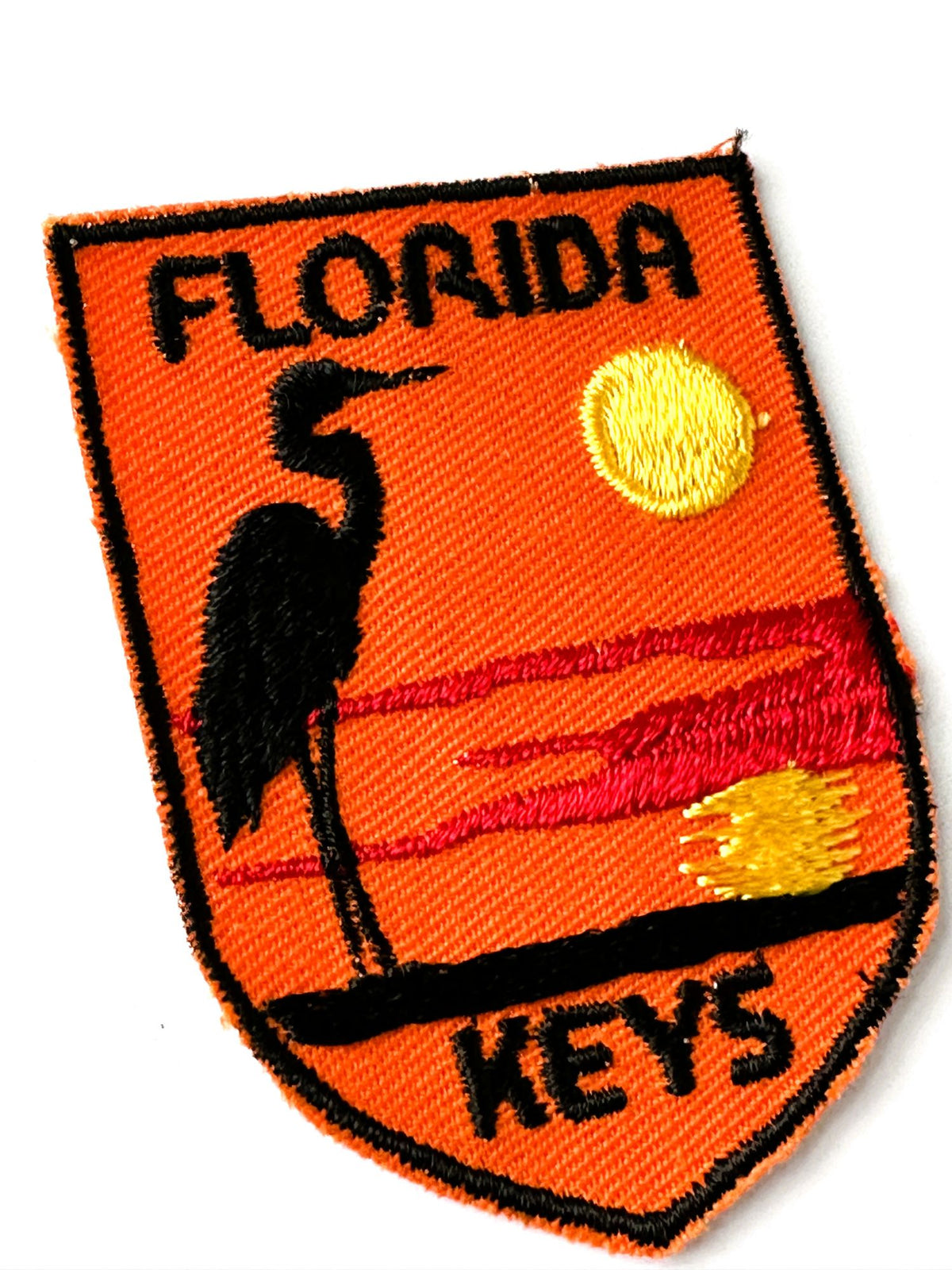 Florida Keys Sunset Heron Bird Vintage Patch