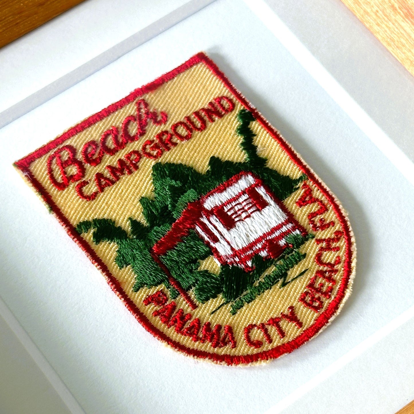 Florida Panama City Beach Campground Vintage Framed Travel Patch