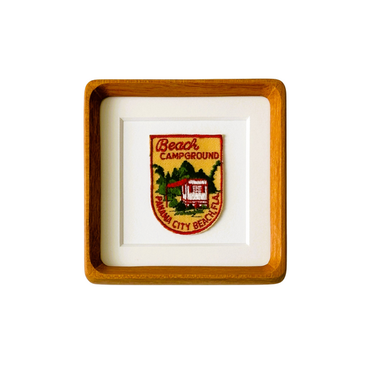 Florida Panama City Beach Campground Vintage Framed Travel Patch