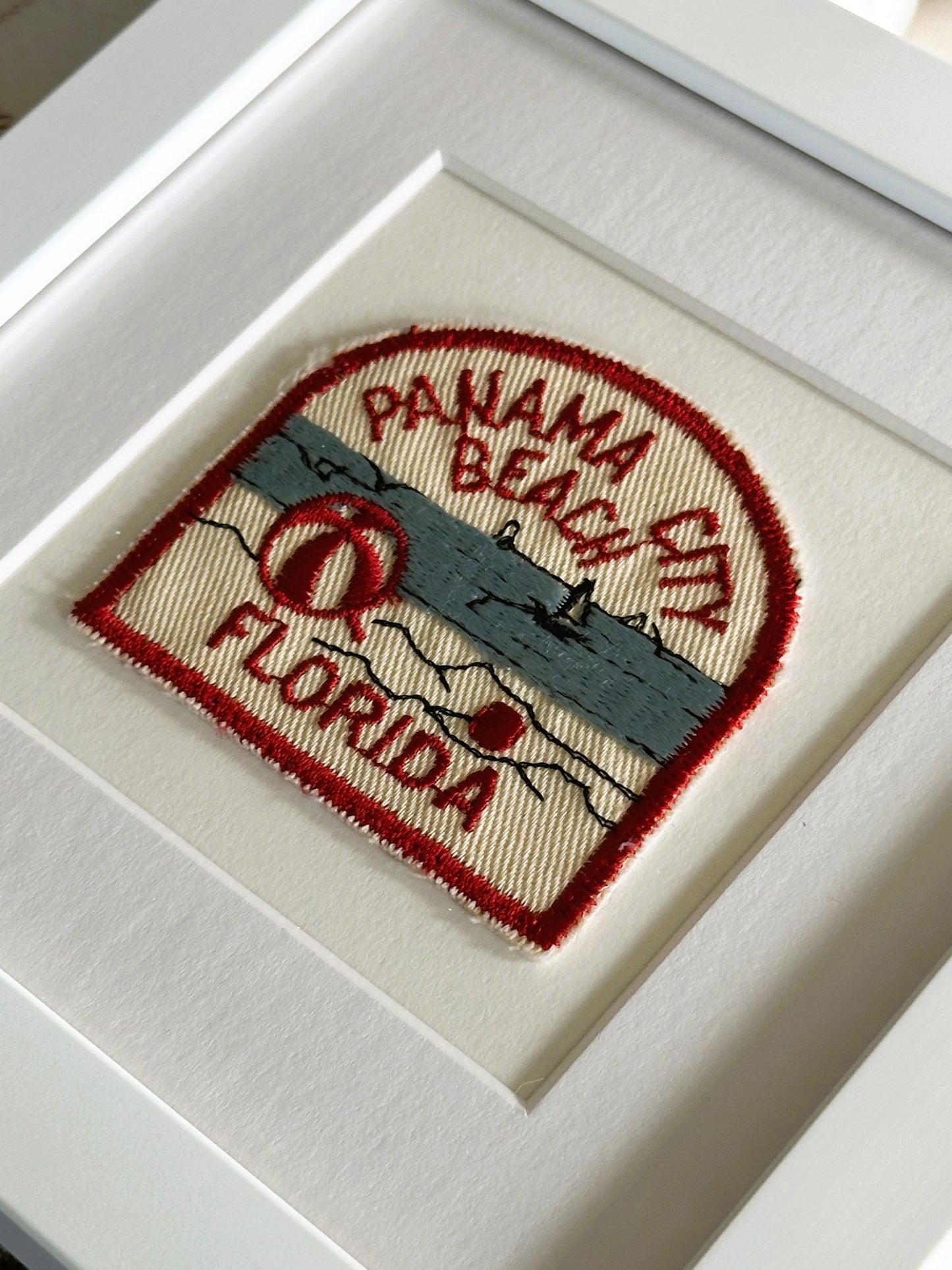 Florida Panama City Beach Framed Vintage Travel Patch