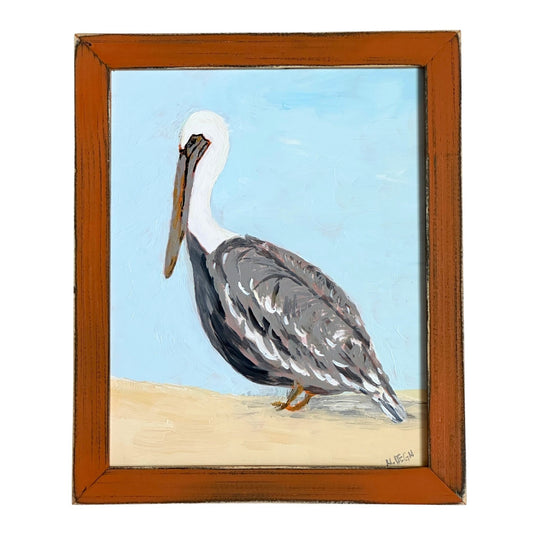 Florida Pelican Original Painting on Panel by Nikki Degn Wood Framed
