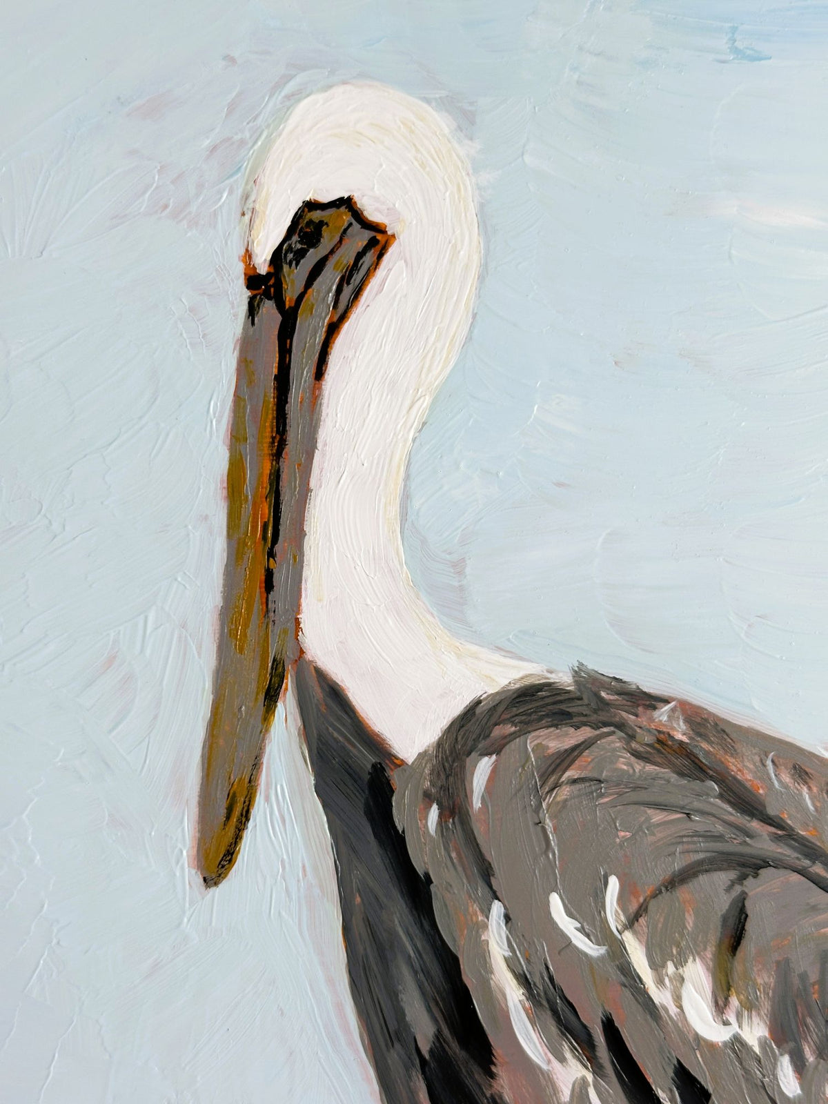 Florida Pelican Original Painting on Panel by Nikki Degn Wood Framed