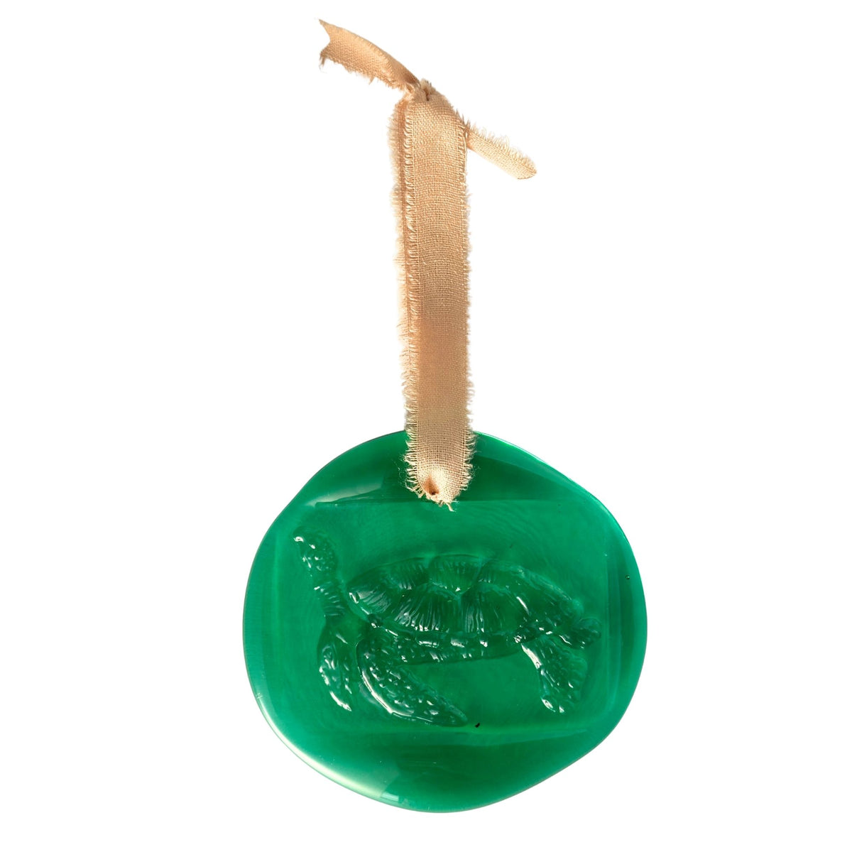 Florida Sea Turtle Green Vintage Glass Sun Catcher Ornament