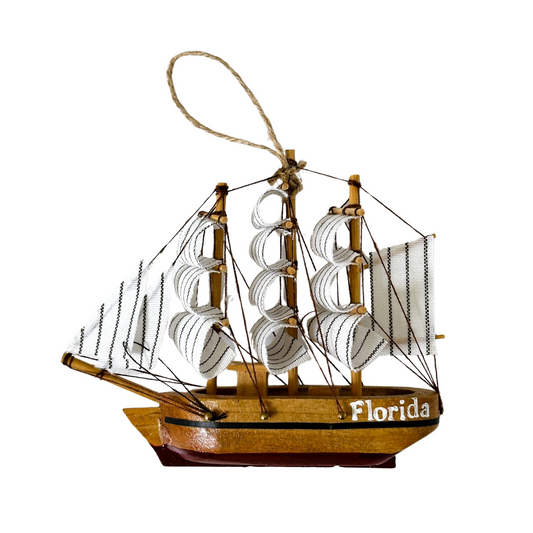 Florida Wooden Ship Ornament