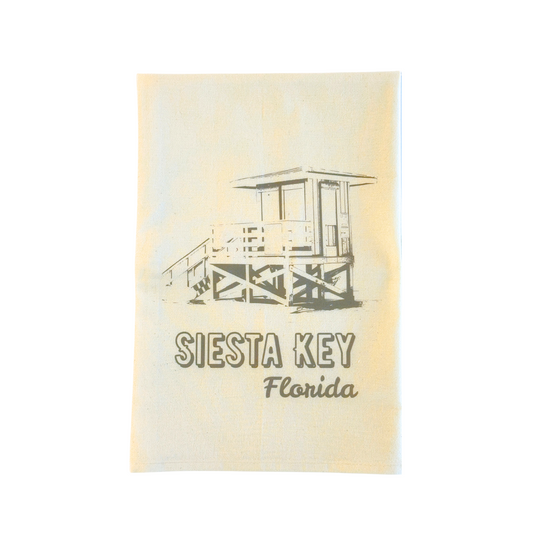 Florida Siesta Key Lifeguard Tower Large Tea Towel