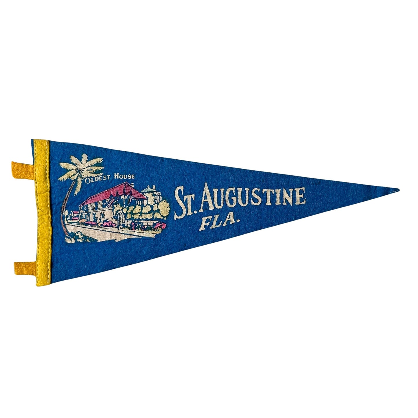 Florida St. Augustine Oldest House Blue Small Vintage Pennant