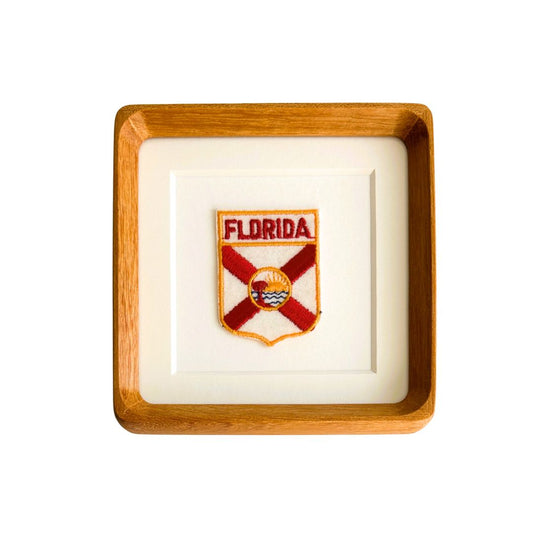 Florida Flag Banner Vintage Framed Travel Patch
