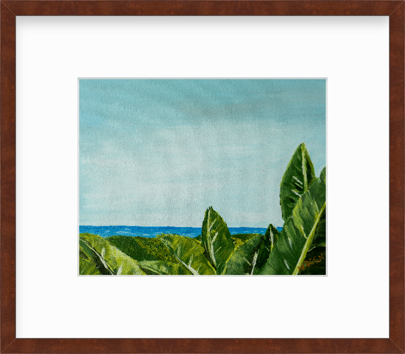 Florida Anna Maria Island Coastal View with Banana Plants Giclee Art Print