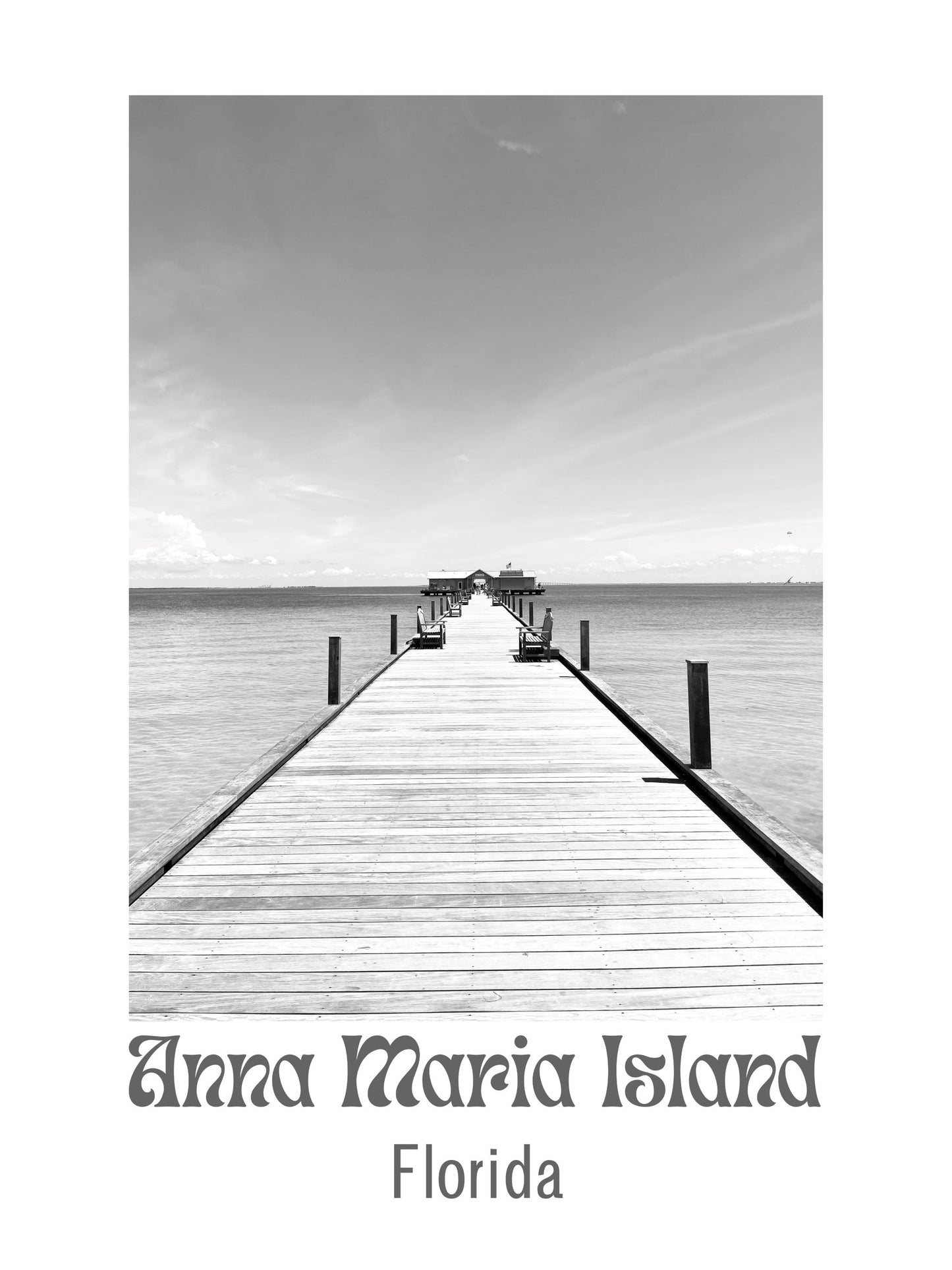 Florida Anna Maria Island Pier Giclee Travel Style Print