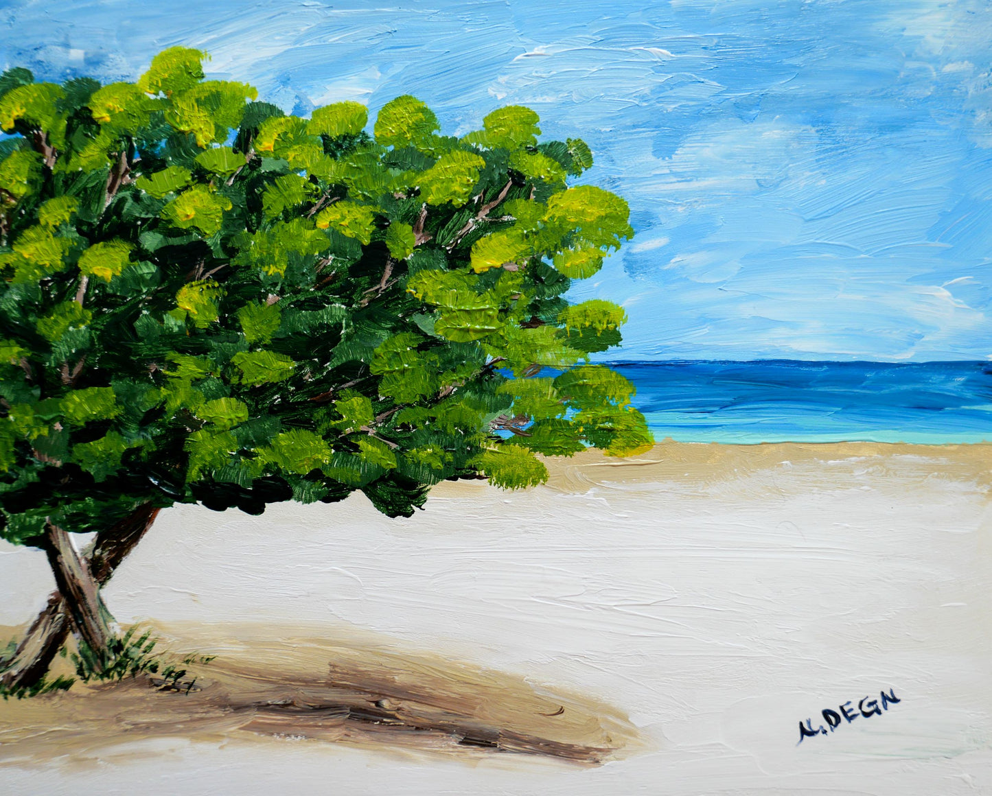 Florida Anna Maria Island Seagrapes Coastal Painting Giclee Art Print