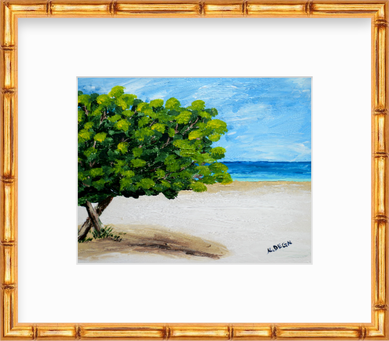 Florida Anna Maria Island Seagrapes Coastal Painting Giclee Art Print
