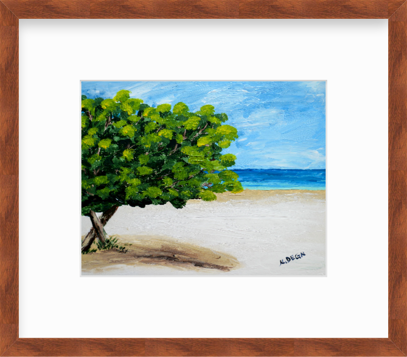 Florida Anna Maria Island Seagrapes Coastal Painting Giclee Art Print