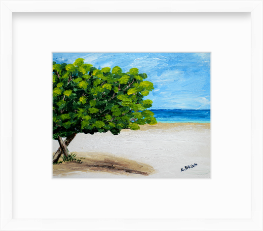 Florida Anna Maria Island Seagrapes Coastal Painting Giclee Art Print