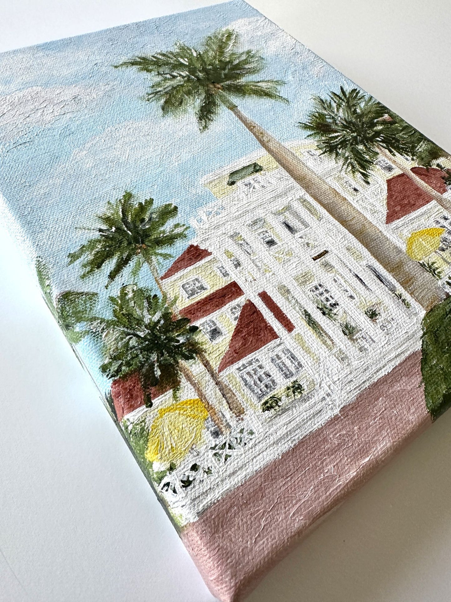 Florida Boca Grande Gasparilla Inn Original Painting on Canvas by Nikki Degn, Vintage Framed