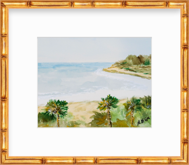 Florida Fort De Soto Beach Watercolor Giclee Art Print