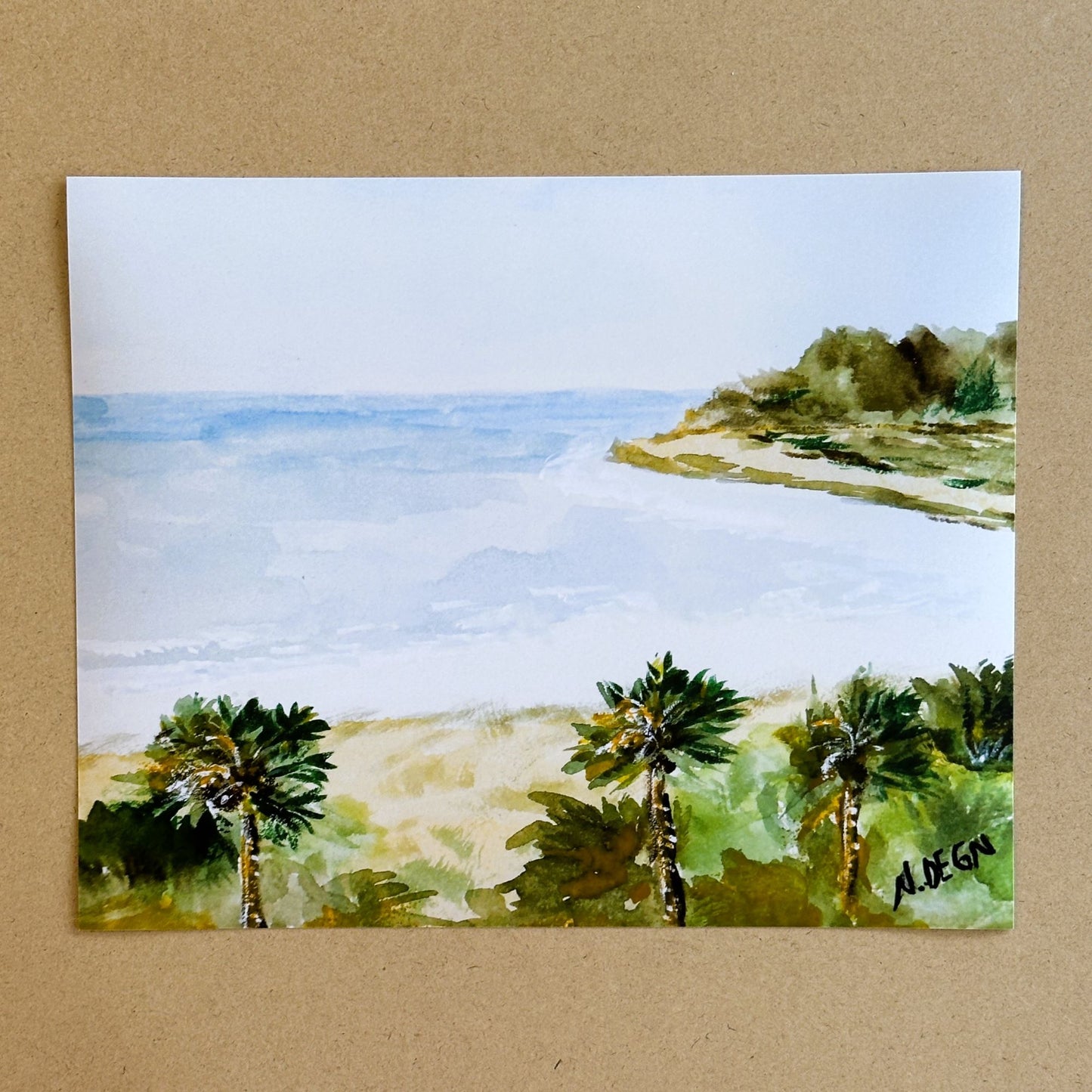 Florida Fort De Soto Beach Watercolor Giclee Art Print