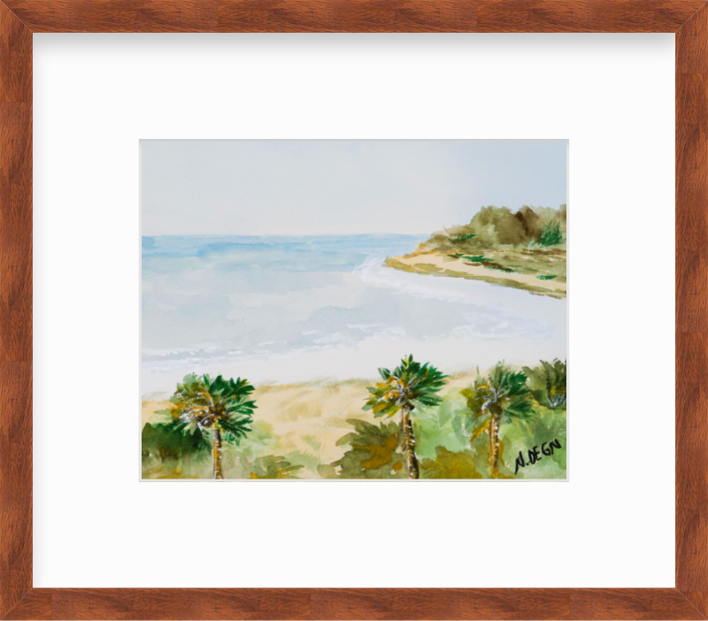 Florida Fort De Soto Beach Watercolor Giclee Art Print