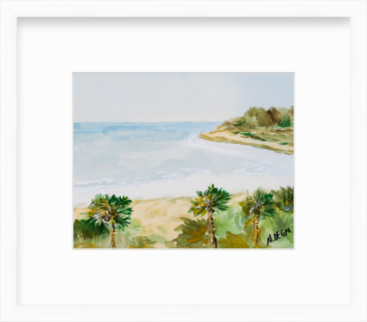 Florida Fort De Soto Beach Watercolor Giclee Art Print