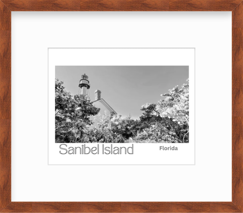 Florida Sanibel Island Lighthouse Giclee Travel Style Print