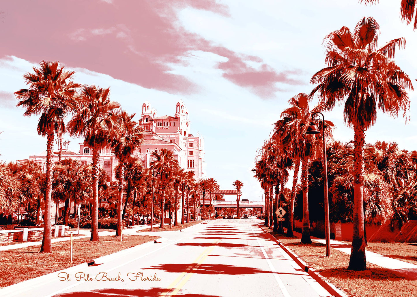 Florida St. Pete Beach Palm Tree Views Giclee Travel Print