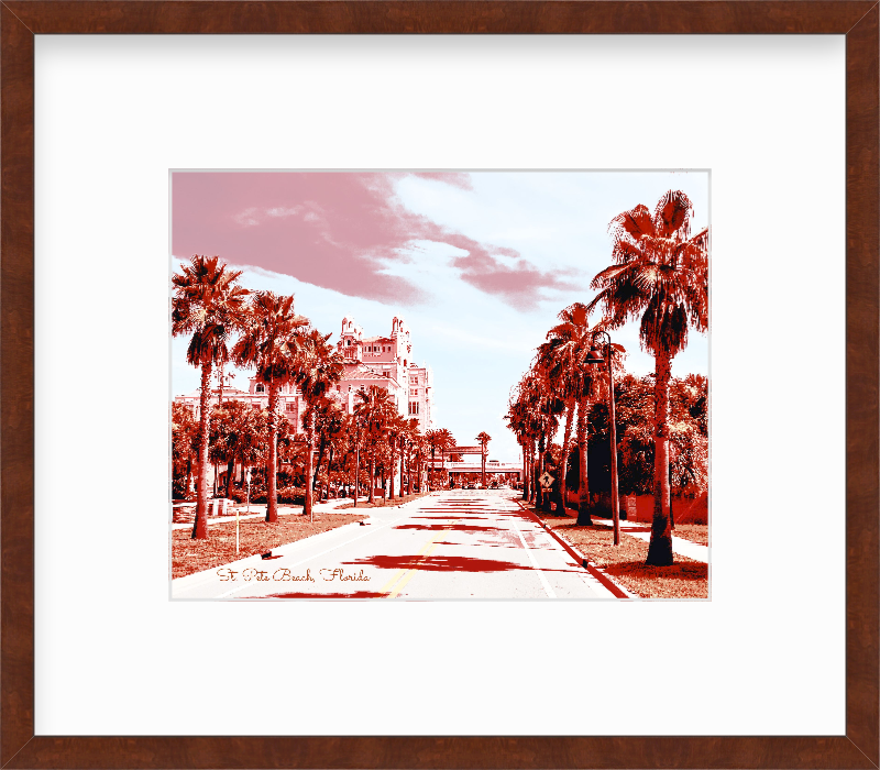 Florida St. Pete Beach Palm Tree Views Giclee Travel Print