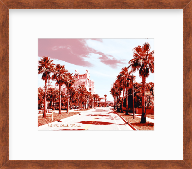 Florida St. Pete Beach Palm Tree Views Giclee Travel Print