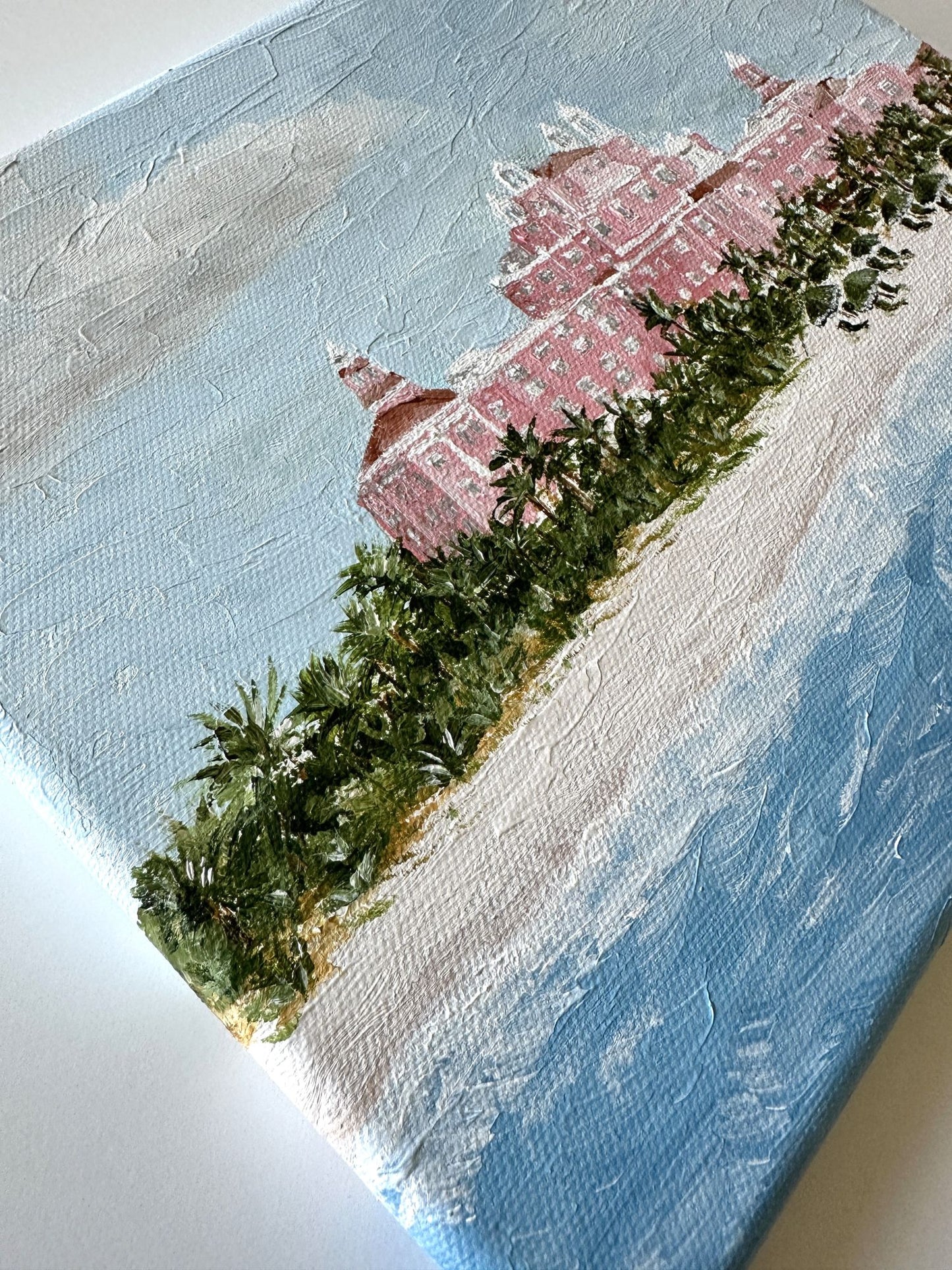 Florida St Pete Beach Don Cesar Hotel Original Painting on Canvas by Nikki Degn, Vintage Framed