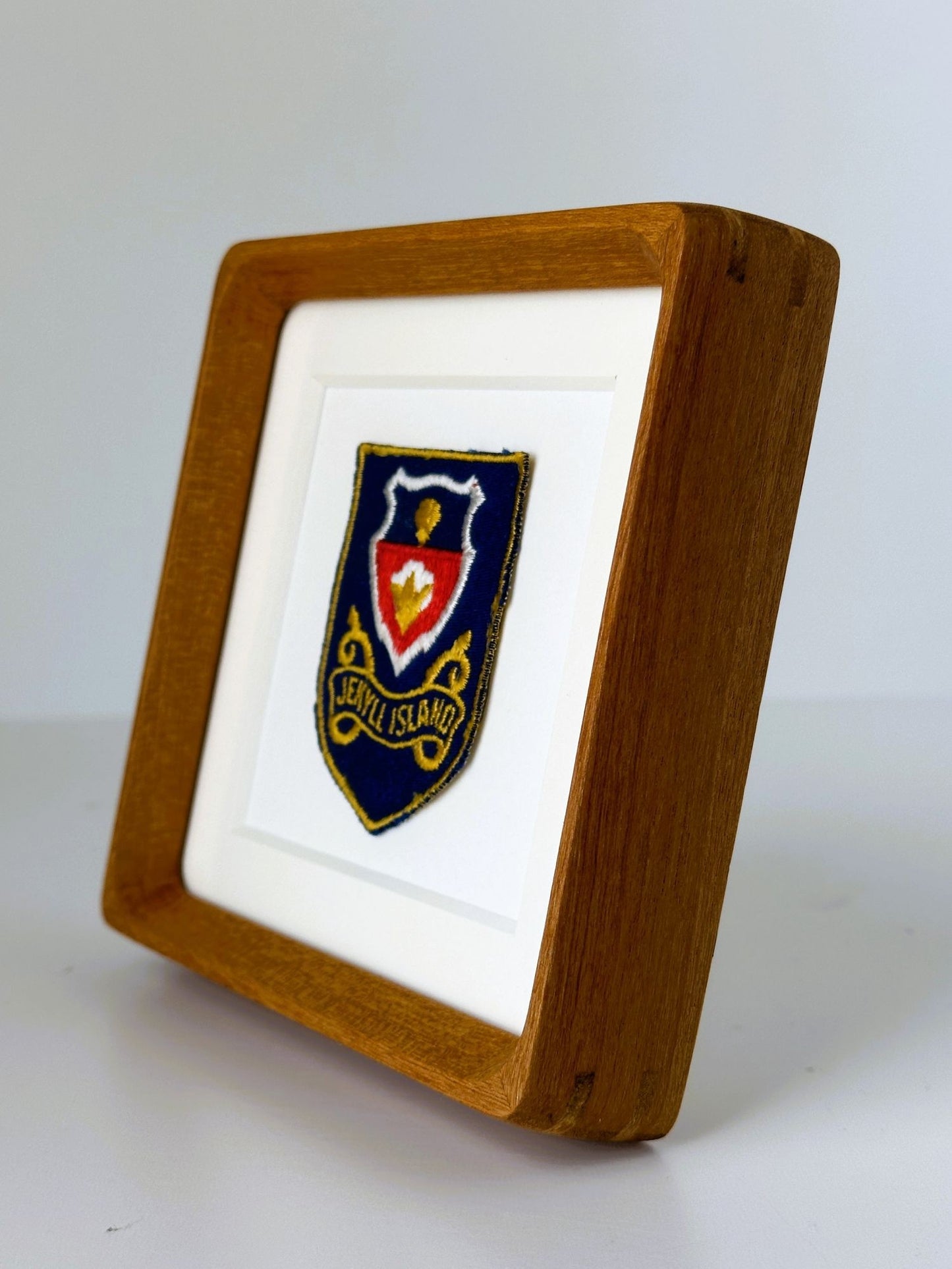 Georgia Jekyll Island Historic Vintage Travel Patch Wood Framed