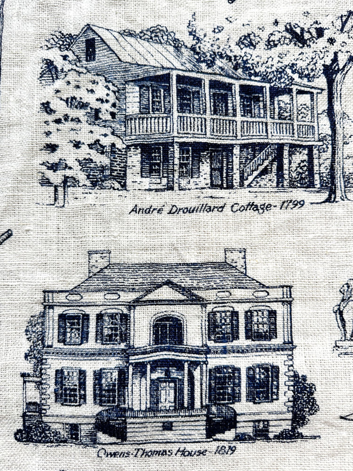 Georgia Savannah Historic Vintage Hand Printed Kay Dee Linen READY TO FRAME