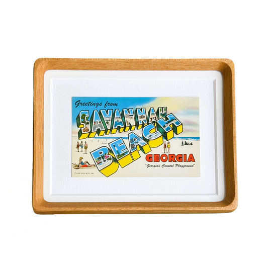Georgia Tybee Island Savannah Beach Vintage Framed Postcard