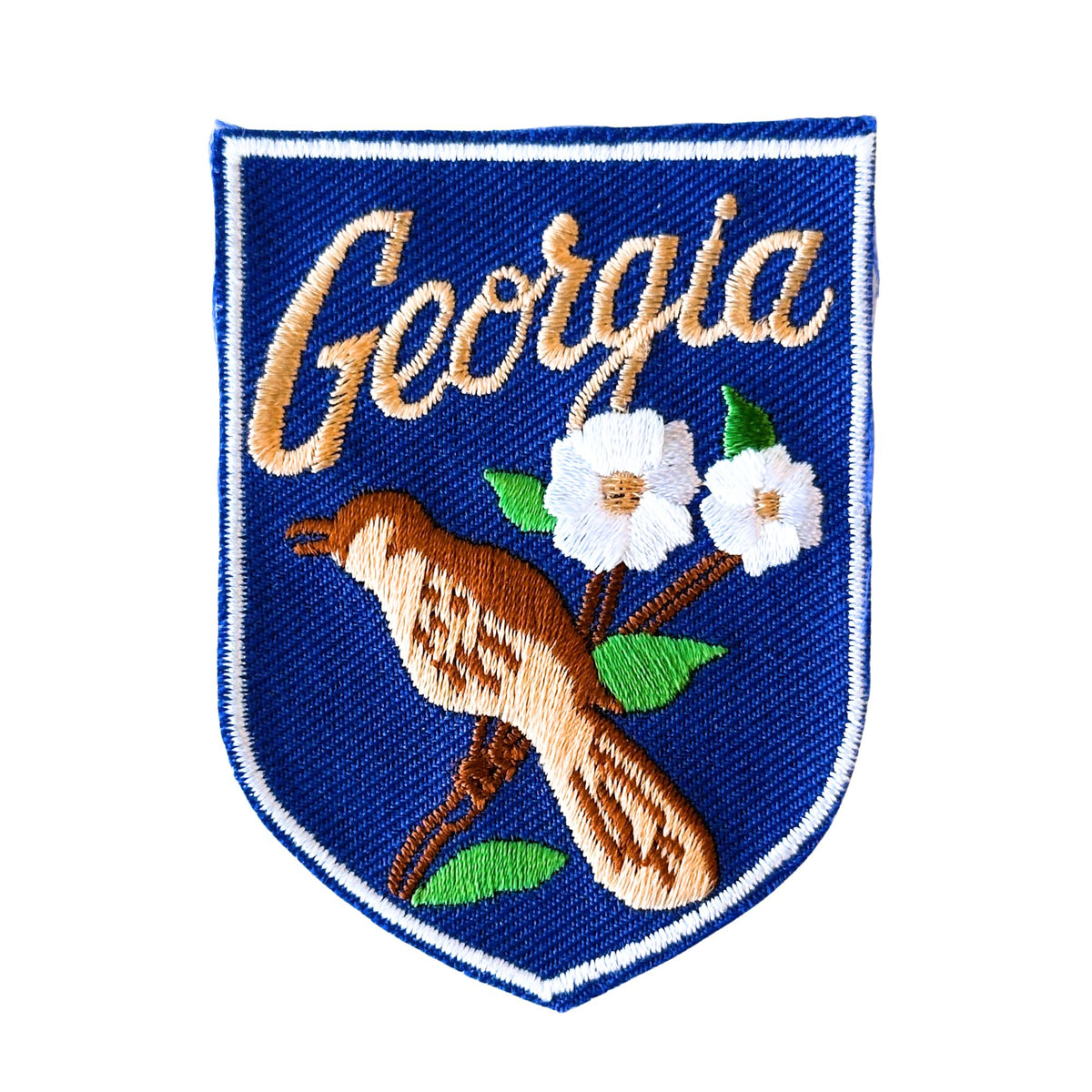 Georgia State Bird and State Flowers Vintage Patch