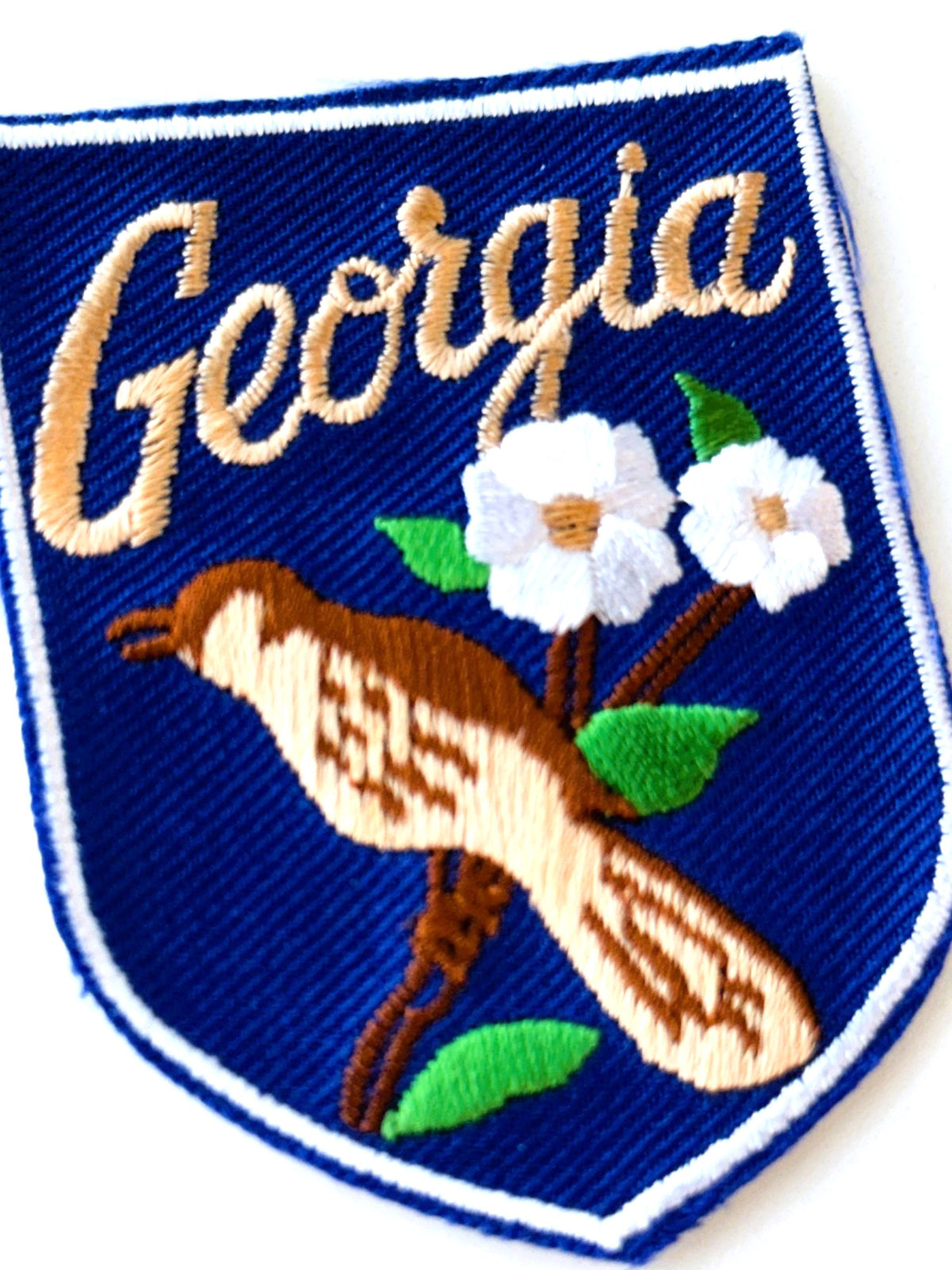 Georgia State Bird and State Flowers Vintage Patch