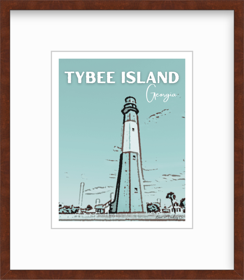 Georgia Tybee Island Block Print by Nikki Degn Giclee Art Print