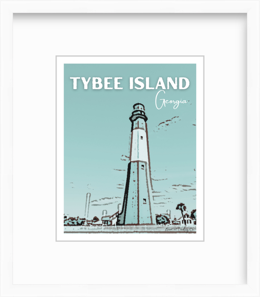 Georgia Tybee Island Block Print by Nikki Degn Giclee Art Print
