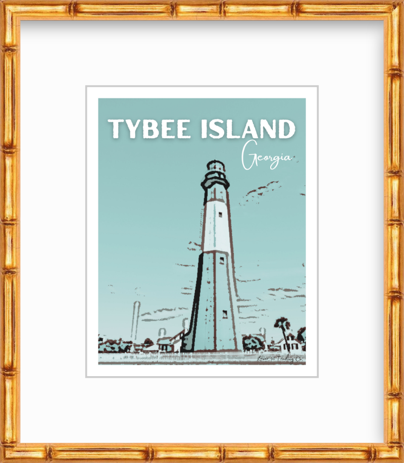 Georgia Tybee Island Block Print by Nikki Degn Giclee Art Print