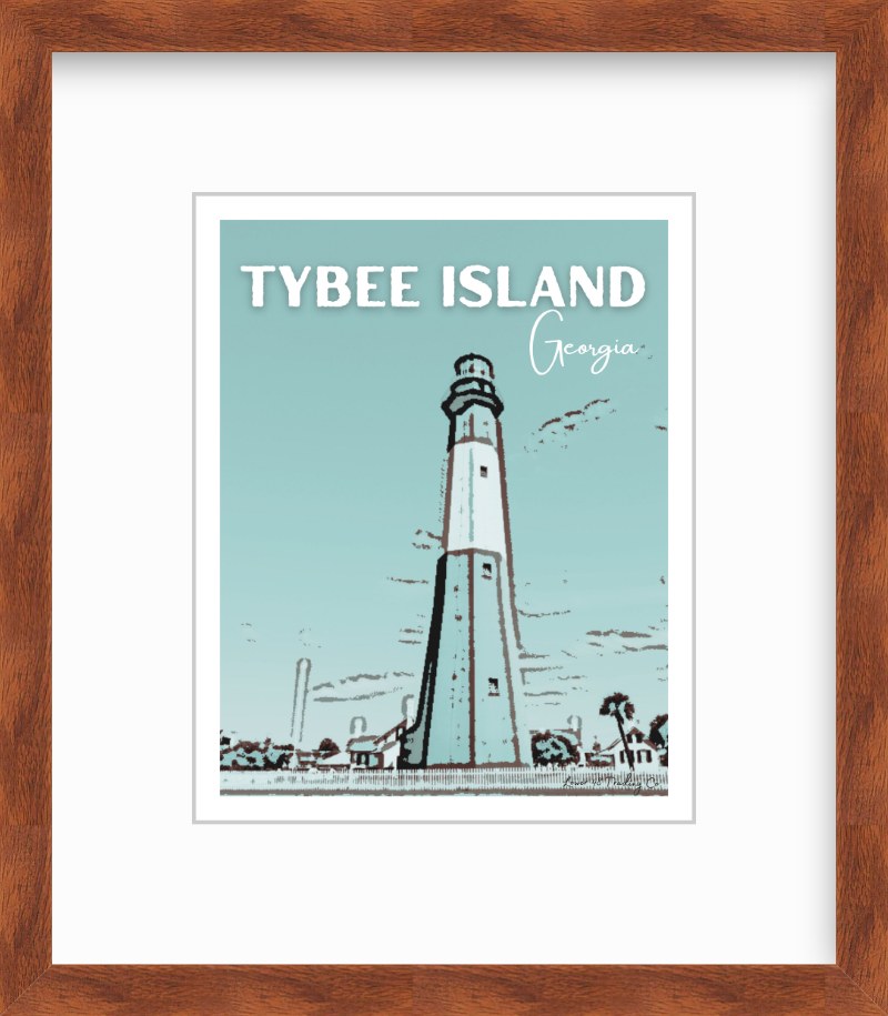 Georgia Tybee Island Block Print by Nikki Degn Giclee Art Print