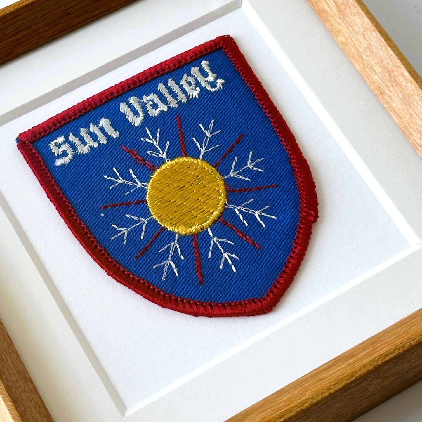 Idaho Sun Valley Blue Vintage Framed Travel Patch