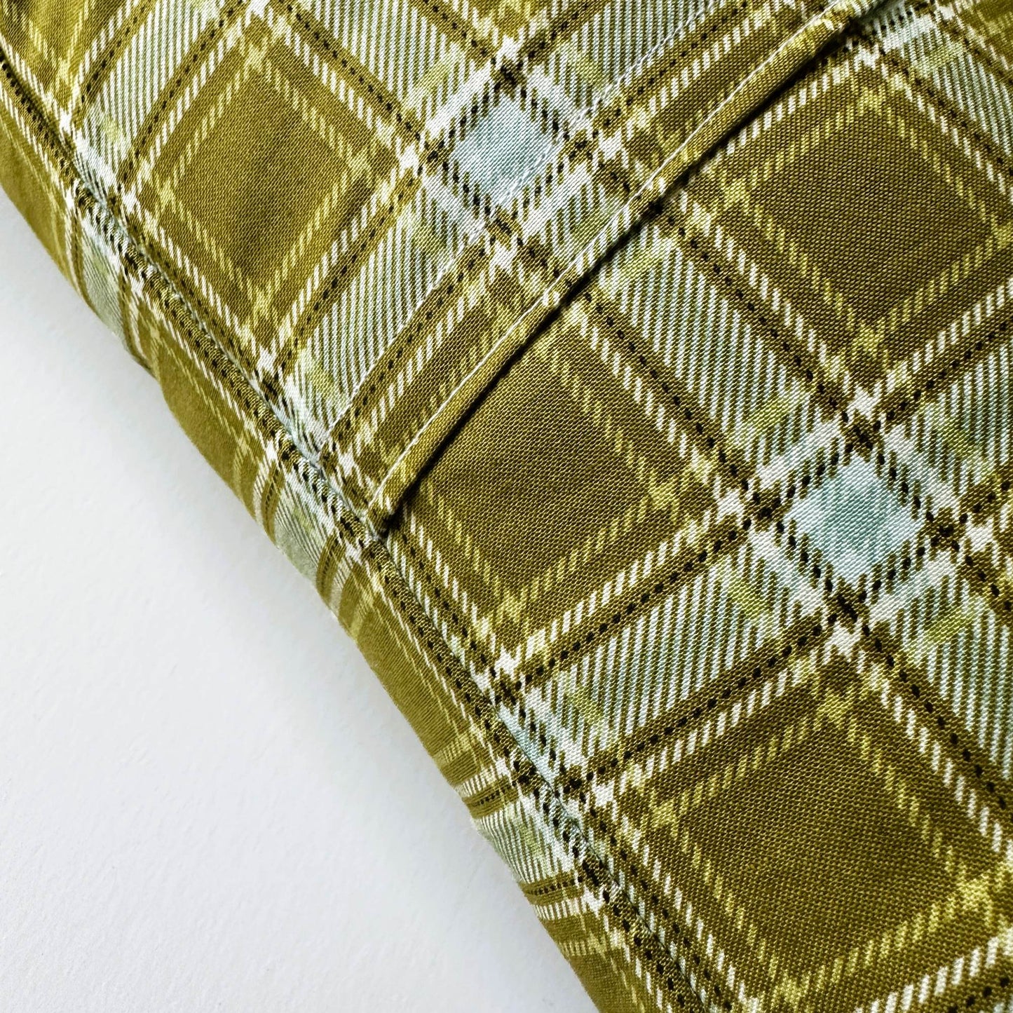 Idaho Native American Vintage Pennant on New Woven Plaid Throw Pillow