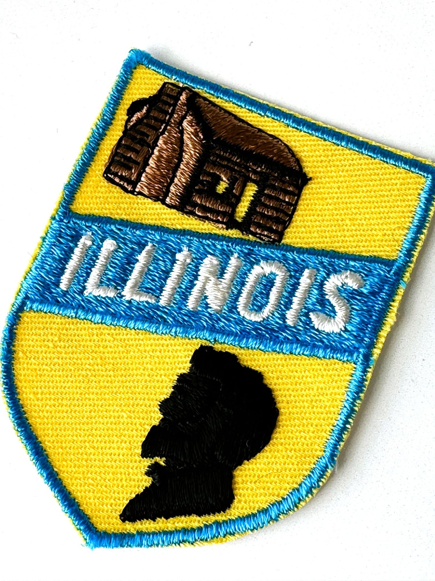 Illinois Lincoln Log Cabin Vintage Travel Patch