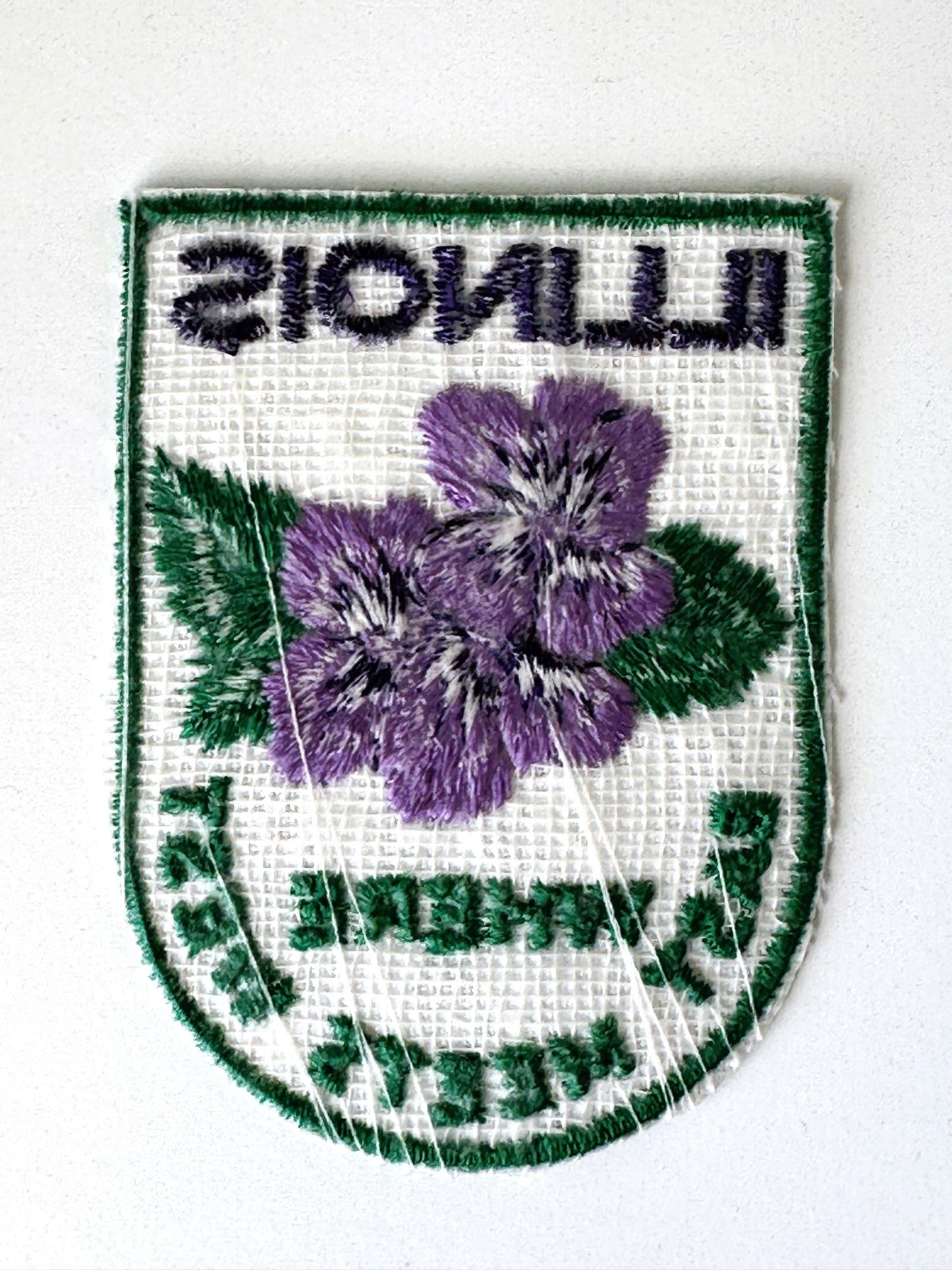 Illinois Where East Meets West State Flower Vintage Patch
