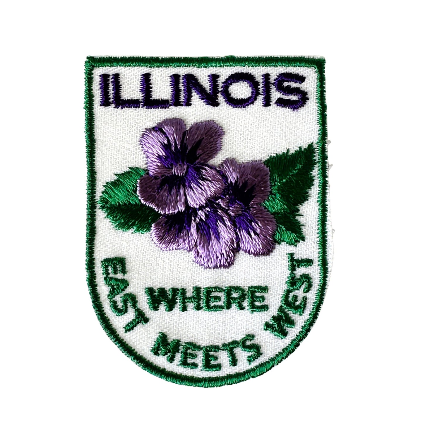 Illinois Where East Meets West State Flower Vintage Patch