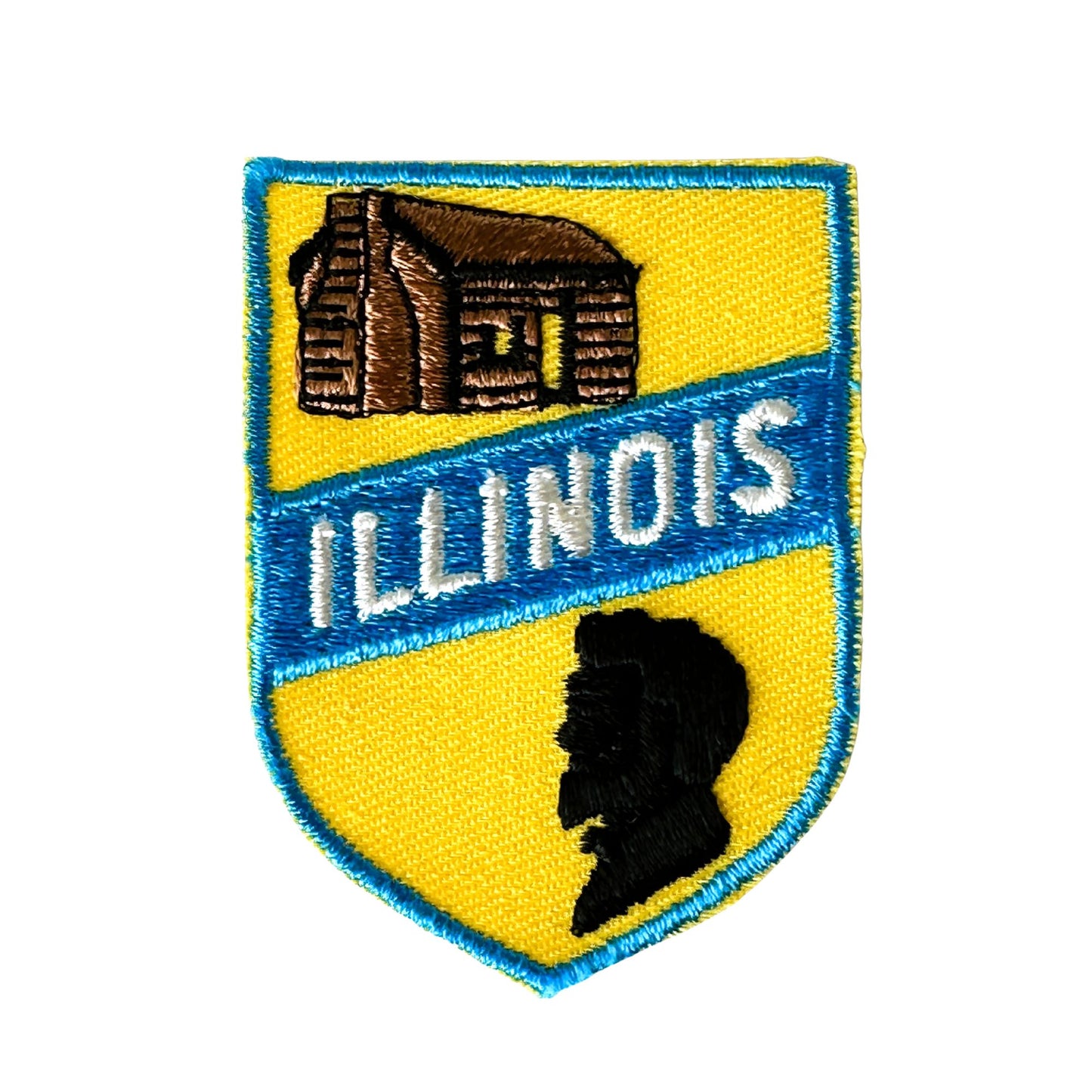 Illinois Lincoln Log Cabin Vintage Travel Patch