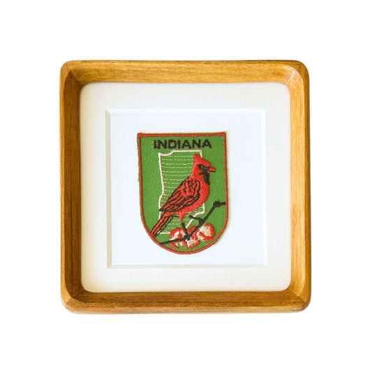 Indiana State Bird Vintage Framed Travel Patch