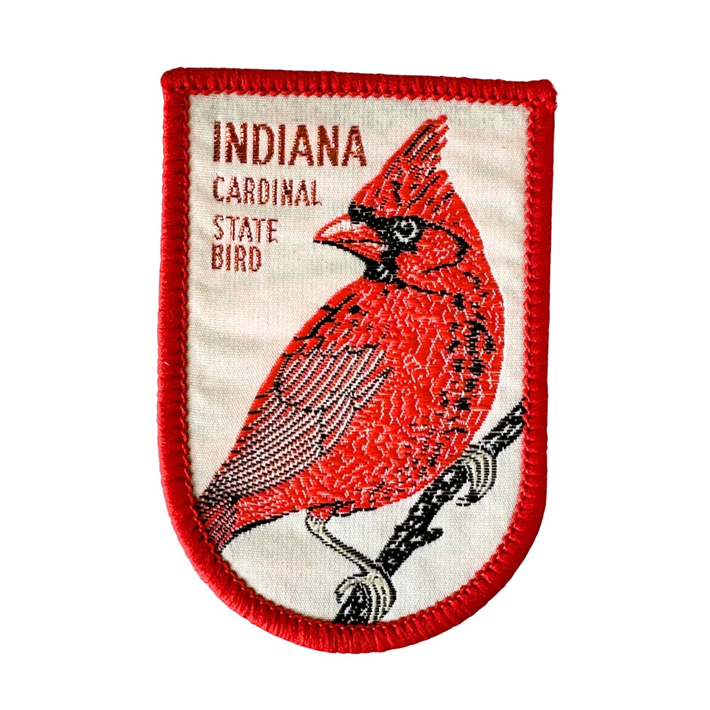 Indiana State Bird Red Cardinal Vintage Patch