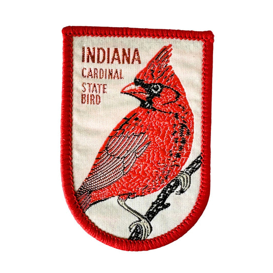 Indiana State Bird Red Cardinal Vintage Patch