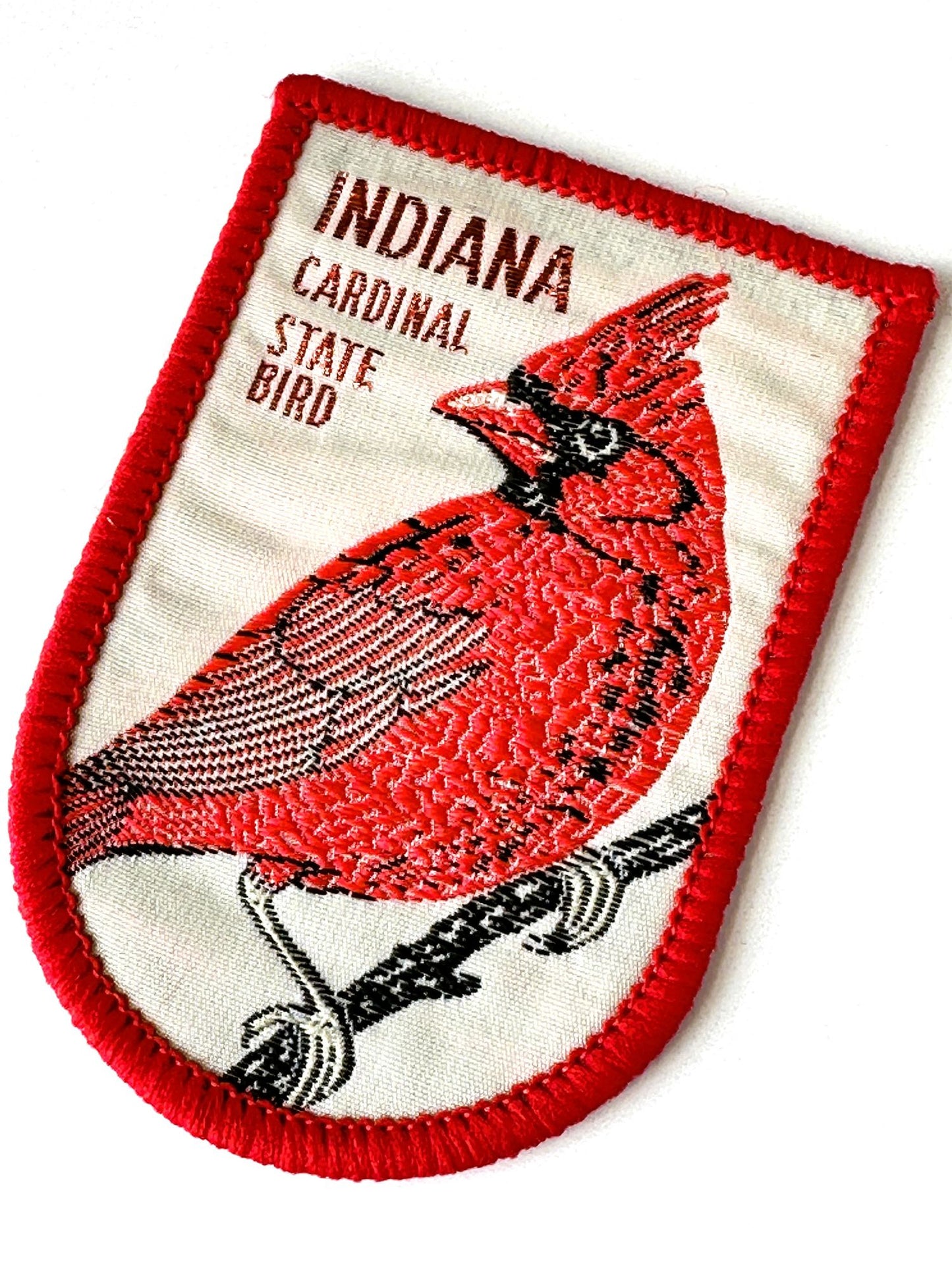 Indiana State Bird Red Cardinal Vintage Patch