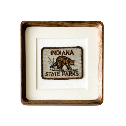 Indiana State Parks Raccoon Framed Travel Patch